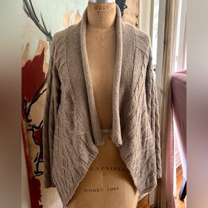 Drape Front Cable Knit Cardigan Sweater